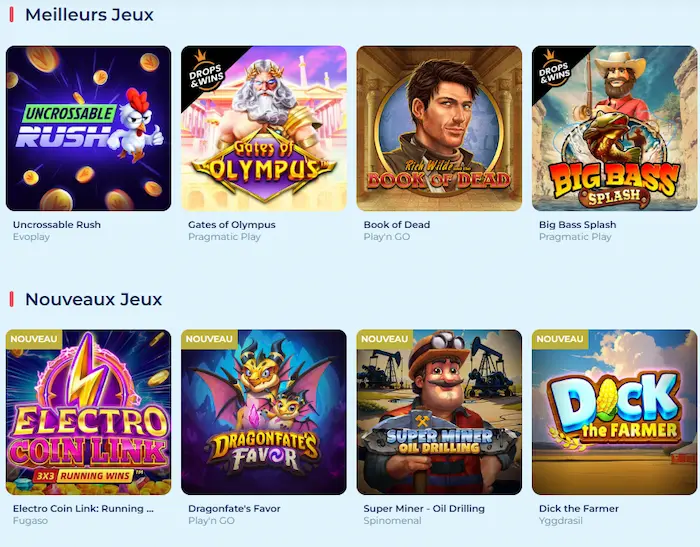 CrabSlots Casino Jeux