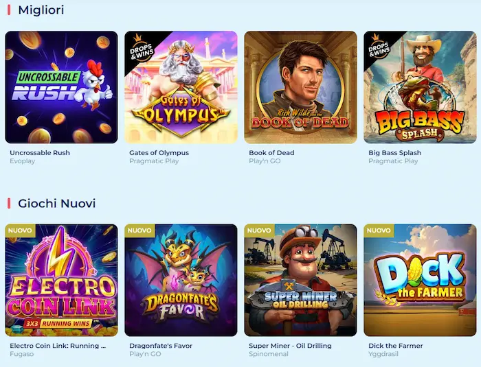 CrabSlots Casino games